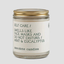 Load image into Gallery viewer, Self Care (Mint &amp; Eucalyptus) Glass Jar Candle
