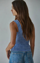 Load image into Gallery viewer, Knit Seamless Jacquard Tank- Blue
