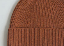 Load image into Gallery viewer, &quot;Extra Fine Merino&quot; Wool Knit Beanie Hat - Burnt Orange
