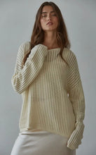 Load image into Gallery viewer, Knit Sweater See Through Long Sleeve Pullover Top- Natural Color
