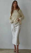 Load image into Gallery viewer, Knit Sweater See Through Long Sleeve Pullover Top- Natural Color
