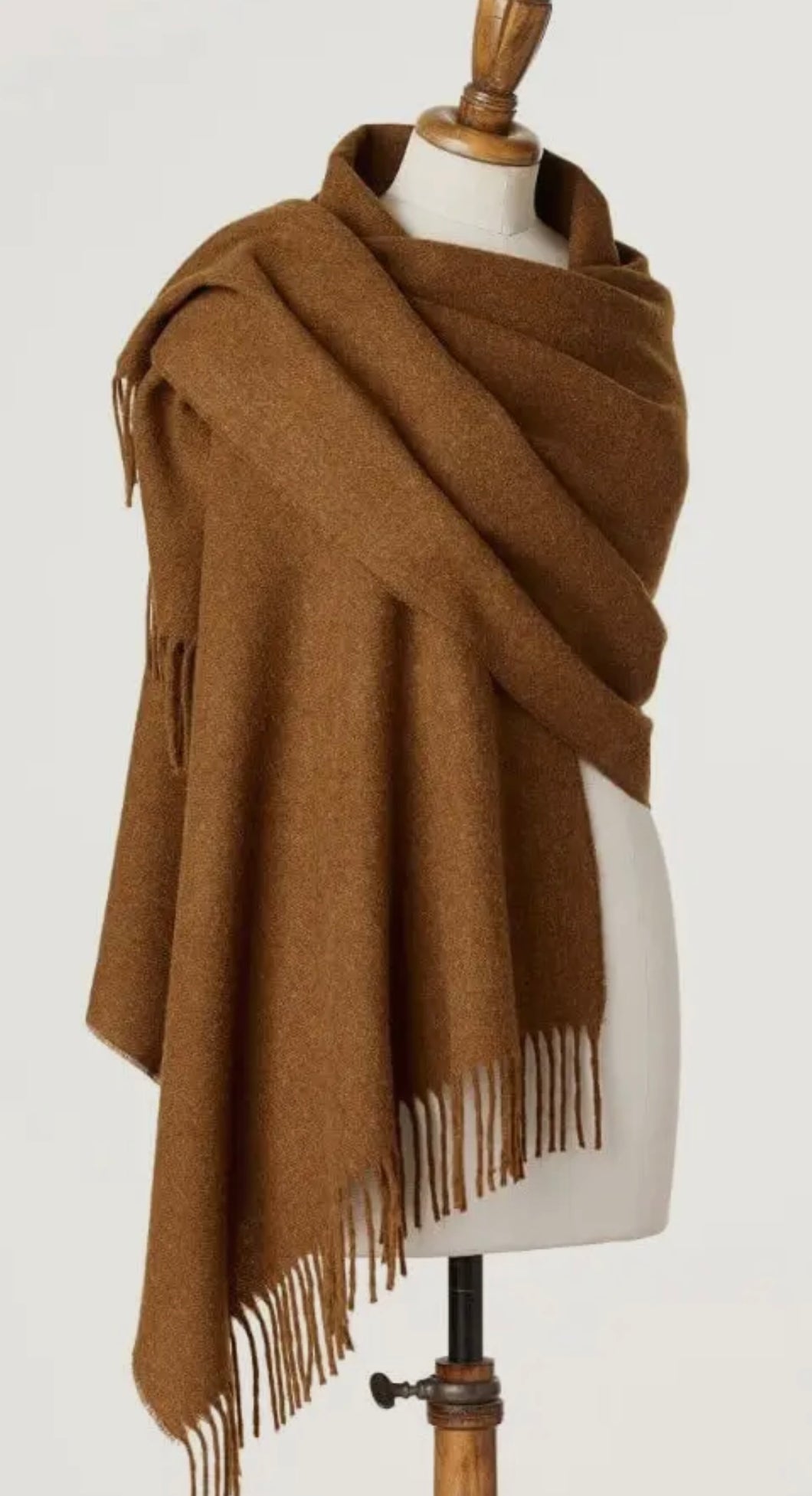Blanket Scarf - Shawl - Stole - Wrap - Merino Wool- Chocolate