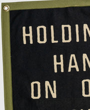 Load image into Gallery viewer, Holding Hands On Our Way To Hell Camp Flag • John Moreland X Oxford Pennant
