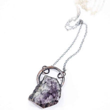Load image into Gallery viewer, 24&quot; Sterling Silver &amp; Copper- Druzy Amethyst- Necklace - Good Judy (.com)
