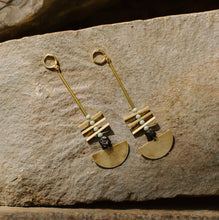 Load image into Gallery viewer, Esen - Long Pendulum Brass and Bead Earring - Good Judy (.com)
