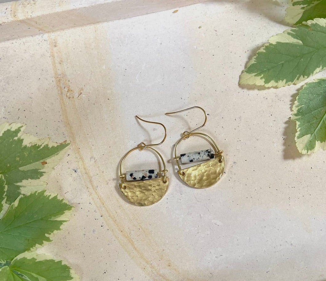 Mini Drop Earrings - Dalmatian Jasper Earrings - Good Judy (.com)