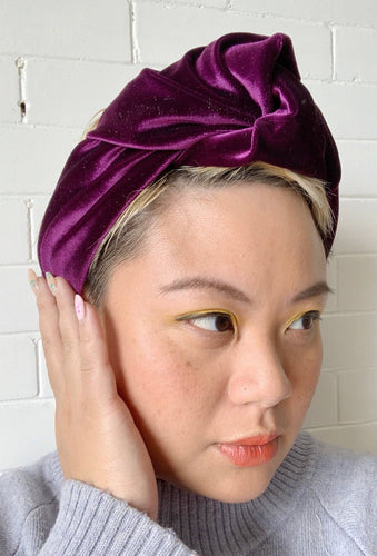 Miri In Purple Velvet- Headwrap - Good Judy (.com)