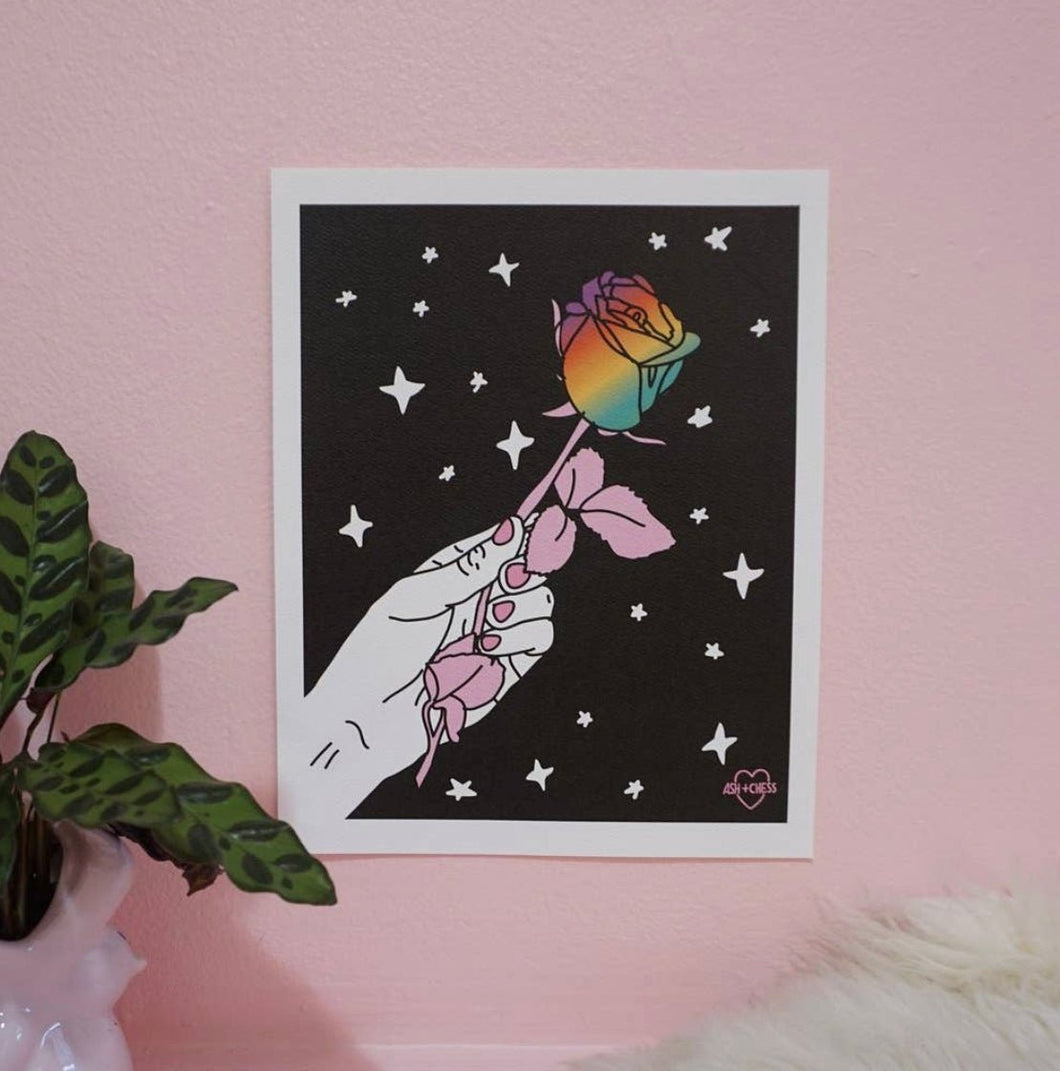 Rainbow Rose- Art Print - Good Judy (.com)