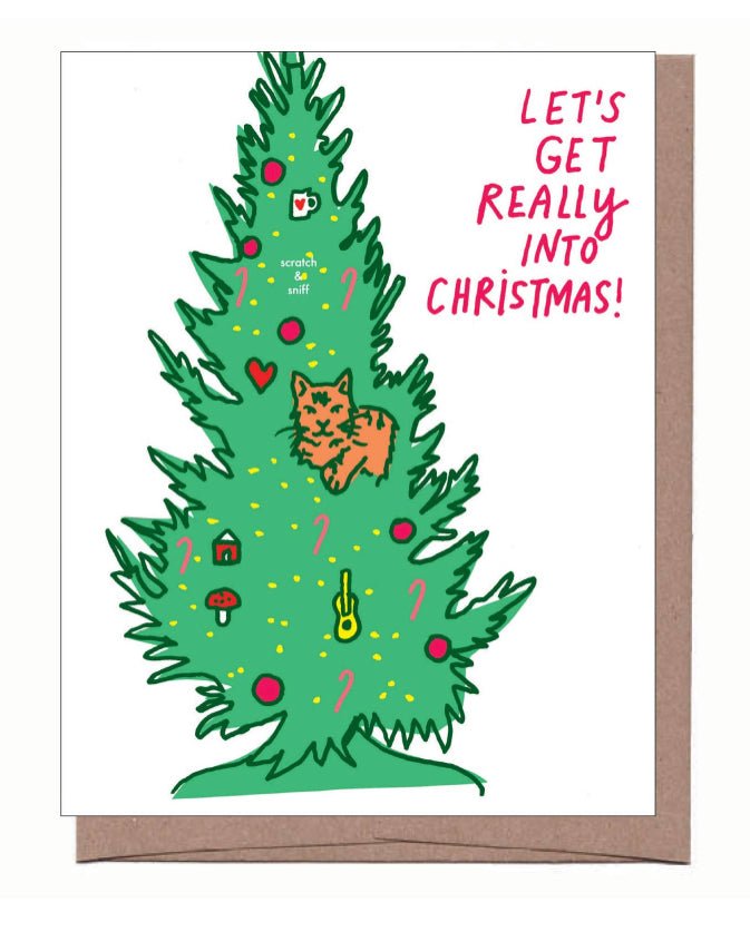 Scratch & Sniff Cat Tree Holiday Card - Good Judy (.com)