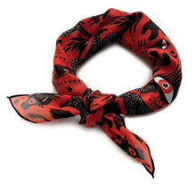 Load image into Gallery viewer, Silk Scarf- Psycho Cat Fire - Good Judy (.com)
