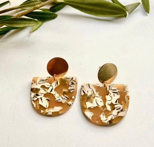 Terrazzo Tortoise Shell Earrings- Rattlesnake - Good Judy (.com)