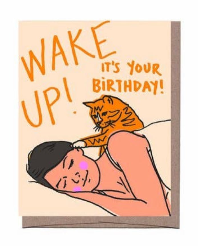 Wake Up Cat Birthday Card - Good Judy (.com)